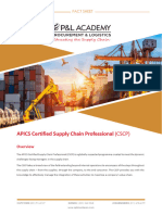 2024 - Fact Sheet APICS Certified Supply Chain Professional (CSCP) 1