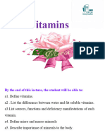 Lecture 3 Over View of Vitamins Minerals