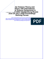 Full Chapter Computer Science Theory and Applications 15Th International Computer Science Symposium in Russia CSR 2020 Yekaterinburg Russia June 29 July 3 2020 Proceedings Henning Fernau PDF