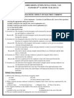 STD 10 Chapter 12 - Magnetic Effect Worksheet 2023-24