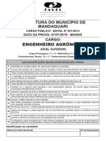 Fauel 2019 Prefeitura de Mandaguari PR Engenheiro Agronomo Prova