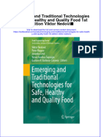 PDF Emerging and Traditional Technologies For Safe Healthy and Quality Food 1St Edition Viktor Nedovic Ebook Full Chapter