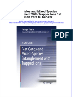 PDF Fast Gates and Mixed Species Entanglement With Trapped Ions 1St Edition Vera M Schafer Ebook Full Chapter