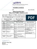 Student Notice: Minor Exam Date Sheet BBA (1 & 2 Shift) - Semester 2, 4 & 6