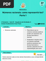 Aula 1 NÚMEROS RACIONAIS COMO REPRESENTA LOS PARTE 1