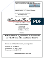 Réhabilitation Et Fermeture de La Carrière de l'ENG Sise À El Hachimia-Bouira