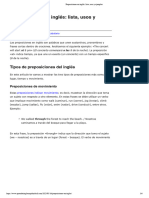 Preposiciones en Inglés - Lista, Usos y Ejemplos