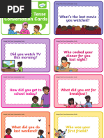 ESL Past Simple Conversation Cards