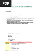 Project Evaluation Parameters