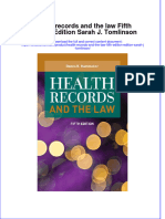 PDF Health Records and The Law Fifth Edition Edition Sarah J Tomlinson Ebook Full Chapter