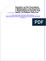 PDF Finite Mathematics As The Foundation of Classical Mathematics and Quantum Theory With Applications To Gravity and Particle Theory 1St Edition Felix Lev Ebook Full Chapter