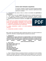 Exercícios Sobre Variações Linguísticas