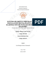 Estudio de Prefactibilidad para La Instalación de Una Planta para La Elaboración de Pañales Desechables de Bambú