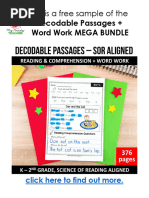 Decodable Passages + Word Work Mega Bundle: This Is A Free Sample of The