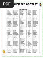 SPELLING BEE LIST OF WORDS 10 TH