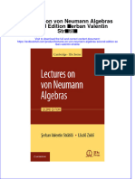 PDF Lectures On Von Neumann Algebras Second Edition Serban Valentin Stratila Ebook Full Chapter