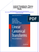 PDF Linear Canonical Transforms Theory and Applications 1St Edition John J Healy Ebook Full Chapter