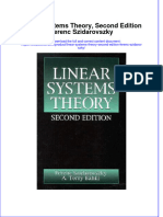 Textbook Linear Systems Theory Second Edition Ferenc Szidarovszky Ebook All Chapter PDF