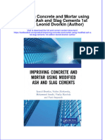 PDF Improving Concrete and Mortar Using Modified Ash and Slag Cements 1St Edition Leonid Dvorkin Author Ebook Full Chapter