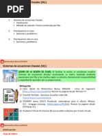 Sistemas de Ecuaciones Lineales (SEL) - PPT