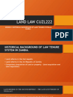 Historical Background of Law Tenure System in Zambia.