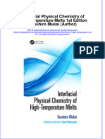 PDF Interfacial Physical Chemistry of High Temperature Melts 1St Edition Kusuhiro Mukai Author Ebook Full Chapter