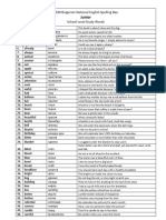 2020 Spelling Bee Junior Study Word List