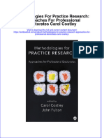 PDF Methodologies For Practice Research Approaches For Professional Doctorates Carol Costley Ebook Full Chapter