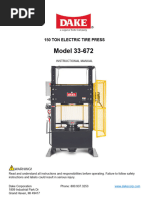 150 TON ELECTRIC TIRE PRESS Instruction Manual For Model 33-672