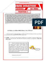 Estructura Interna de Un Texto para Cuarto de Secundaria