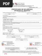 Certificado de No Adeudo SENCICO