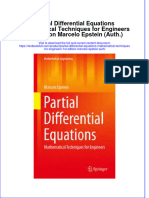 Textbook Partial Differential Equations Mathematical Techniques For Engineers 1St Edition Marcelo Epstein Auth Ebook All Chapter PDF