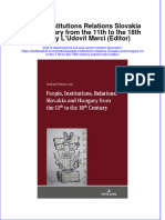 PDF People Institutions Relations Slovakia and Hungary From The 11Th To The 18Th Century Ludovit Marci Editor Ebook Full Chapter