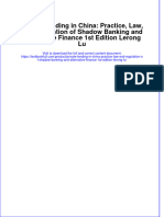 PDF Private Lending in China Practice Law and Regulation of Shadow Banking and Alternative Finance 1St Edition Lerong Lu Ebook Full Chapter