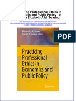 PDF Practicing Professional Ethics in Economics and Public Policy 1St Edition Elizabeth A M Searing Ebook Full Chapter