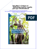 PDF Revisiting Marxs Critique of Liberalism Rethinking Justice Legality and Rights Igor Shoikhedbrod Ebook Full Chapter