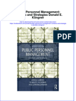 PDF Public Personnel Management Contexts and Strategies Donald E Klingner Ebook Full Chapter