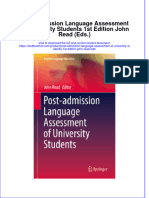 Full Chapter Post Admission Language Assessment of University Students 1St Edition John Read Eds PDF