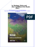 Textbook Russia Strategy Policy and Administration 1St Edition Irvin Studin Eds Ebook All Chapter PDF