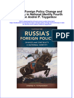 Textbook Russia S Foreign Policy Change and Continuity in National Identity Fourth Edition Andrei P Tsygankov Ebook All Chapter PDF