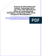 Download pdf Recent Advances In Information And Communication Technology 2019 Proceedings Of The 15Th International Conference On Computing And Information Technology Ic2It 2019 Pongsarun Boonyopakorn ebook full chapter 