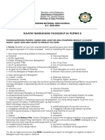 Ikaapat Markahang Pagsusulit Sa Filipino 8: Badian National High School S.Y. 2023-2024