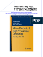 Textbook Silicon Photonics Amp High Performance Computing Proceedings of Csi 2015 1St Edition Anurag Mishra Ebook All Chapter PDF