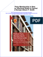 PDF Political Party Membership in New Democracies Electoral Rules in Central and East Europe Alison F Smith Ebook Full Chapter