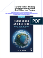 Full Chapter Psychology and Culture Thinking Feeling and Behaving in A Global Context 2Nd Edition Lisa Vaughn PDF