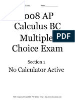 AP Calculus Test 2008 MCQ