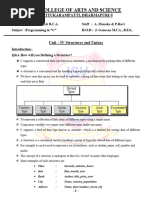 Unit - IV Structure and Union