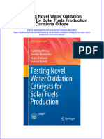 Textbook Testing Novel Water Oxidation Catalysts For Solar Fuels Production Carminna Ottone Ebook All Chapter PDF