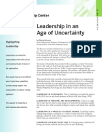 Leadership in An Age of Uncertainty