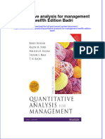 Full Chapter Quantitative Analysis For Management Twelfth Edition Badri PDF